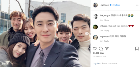 Ju Ji-hoon sharing a snap on Instagram